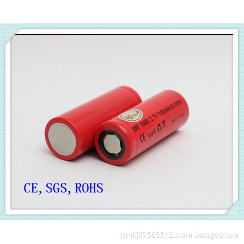 Jcmkj Li-ion Battery Imr18490-1100mAh, Flat Top, E-Cigarette Battery, High Power Battery, Li Ion Battery,